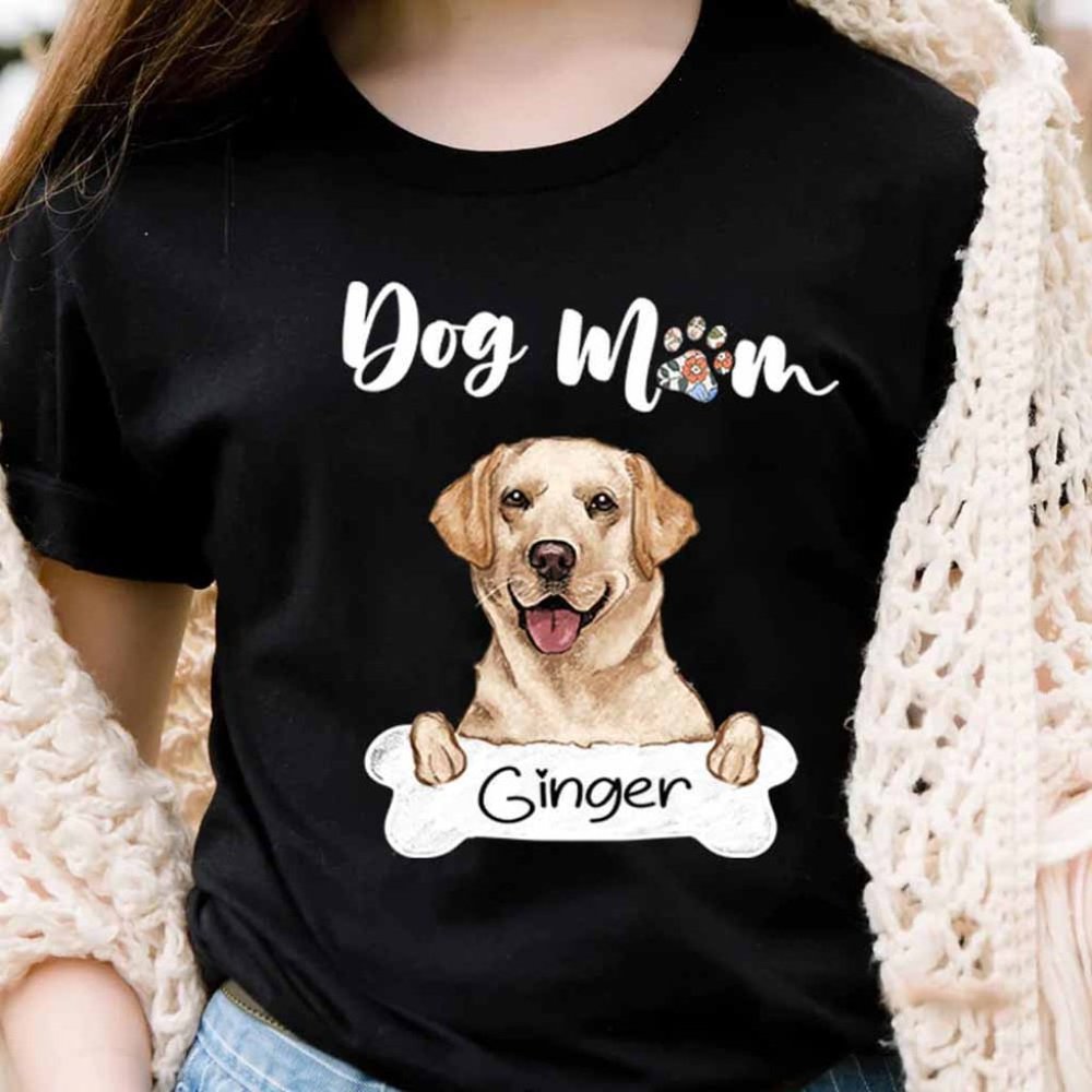 Custom T-Shirt For Dog Mom, Mother's Day Gifts Custom Shirts For Dog Mama